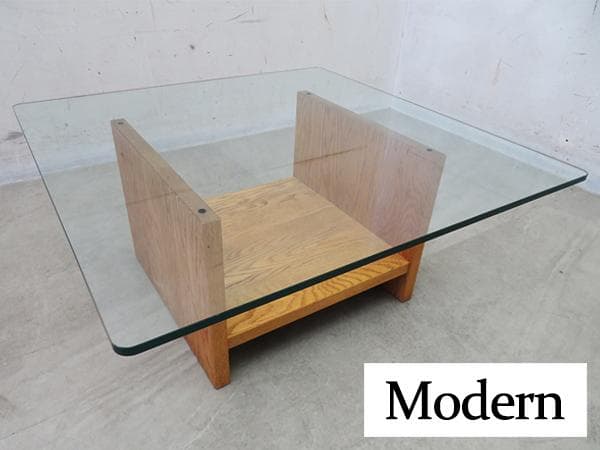 展示品■モモナチュラル■GLASS LOW TABLE■リビングテーブル■