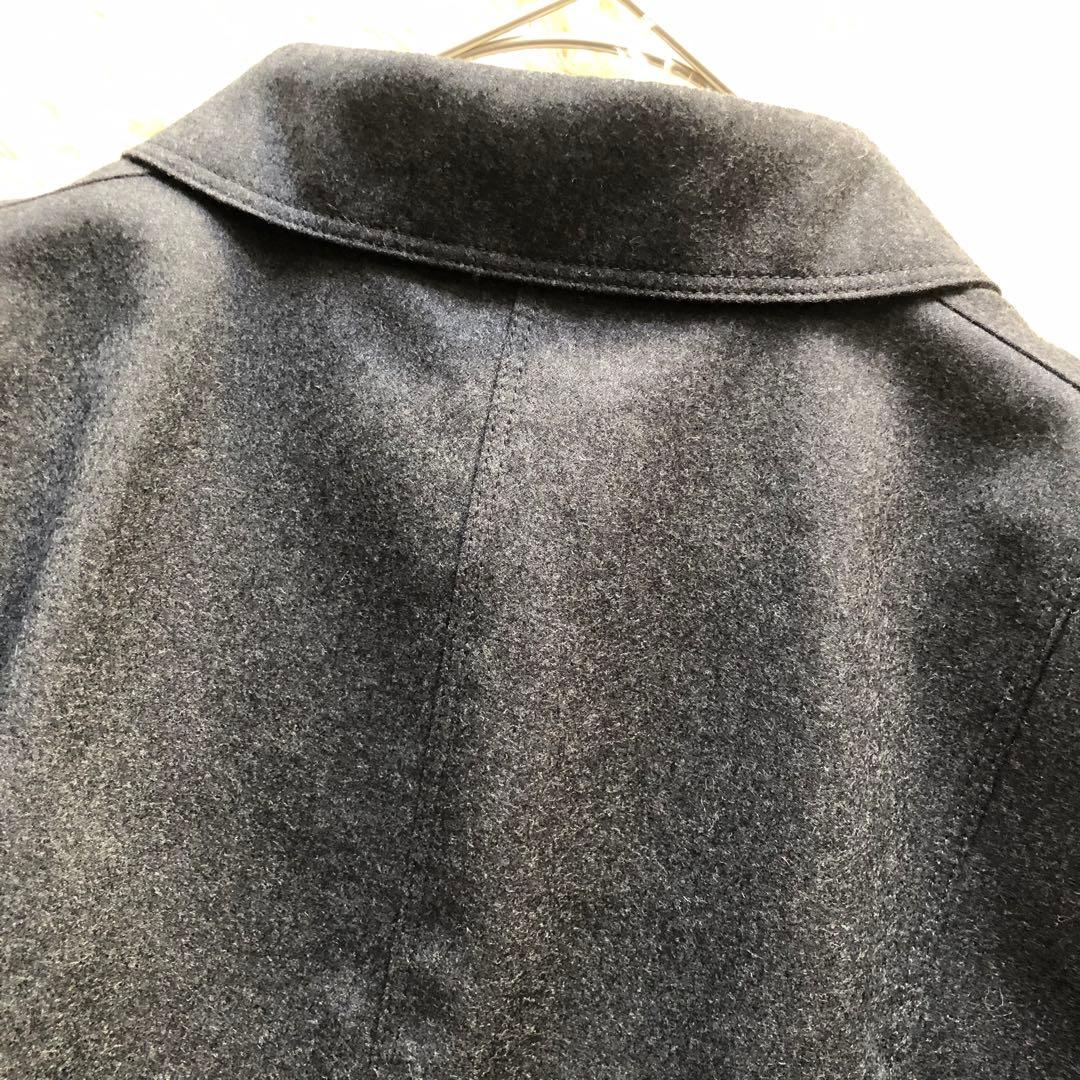 極美品♪BURBERRY LONDON♪ウールペプラジャケット　ダークグレー3L