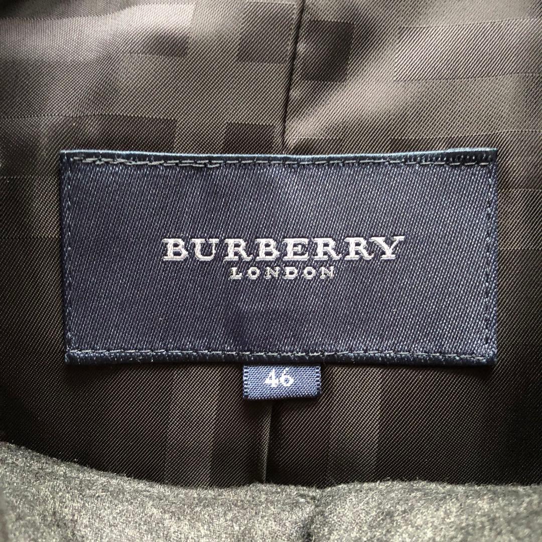 極美品♪BURBERRY LONDON♪ウールペプラジャケット　ダークグレー3L
