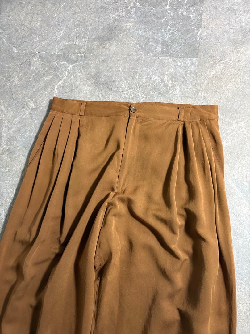 パンツ 80s Vintage rayon gabardine wide slacks