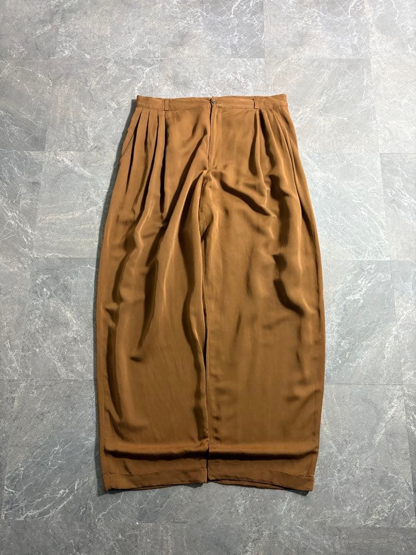 パンツ 80s Vintage rayon gabardine wide slacks