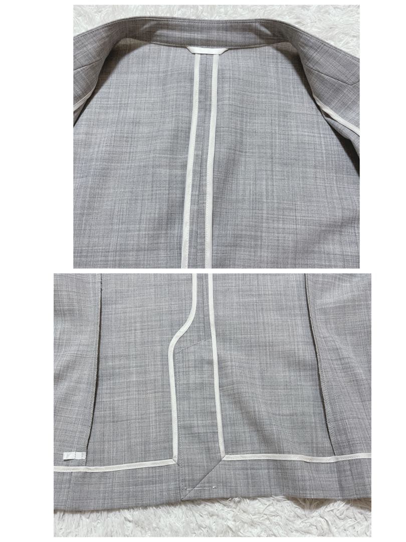 未使用✨グリーンレーベルリラクシング　スカートスーツセットアップ　洗える グレー