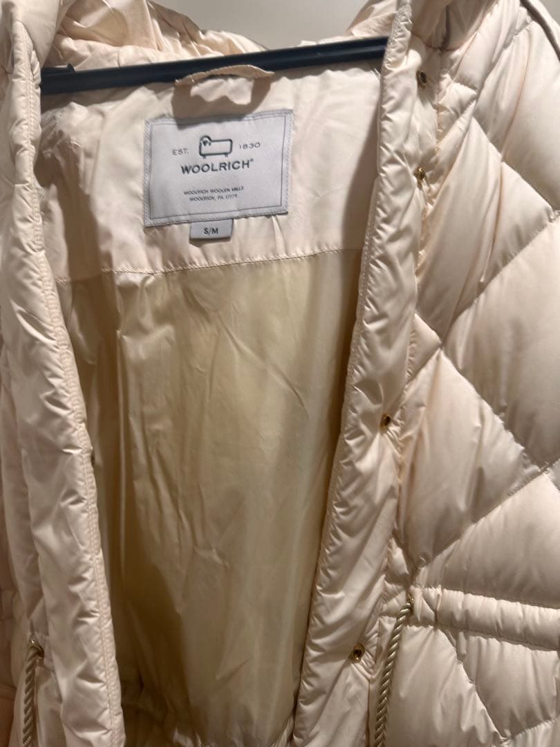 Woolrich アイボリー キルティングポンチョ M