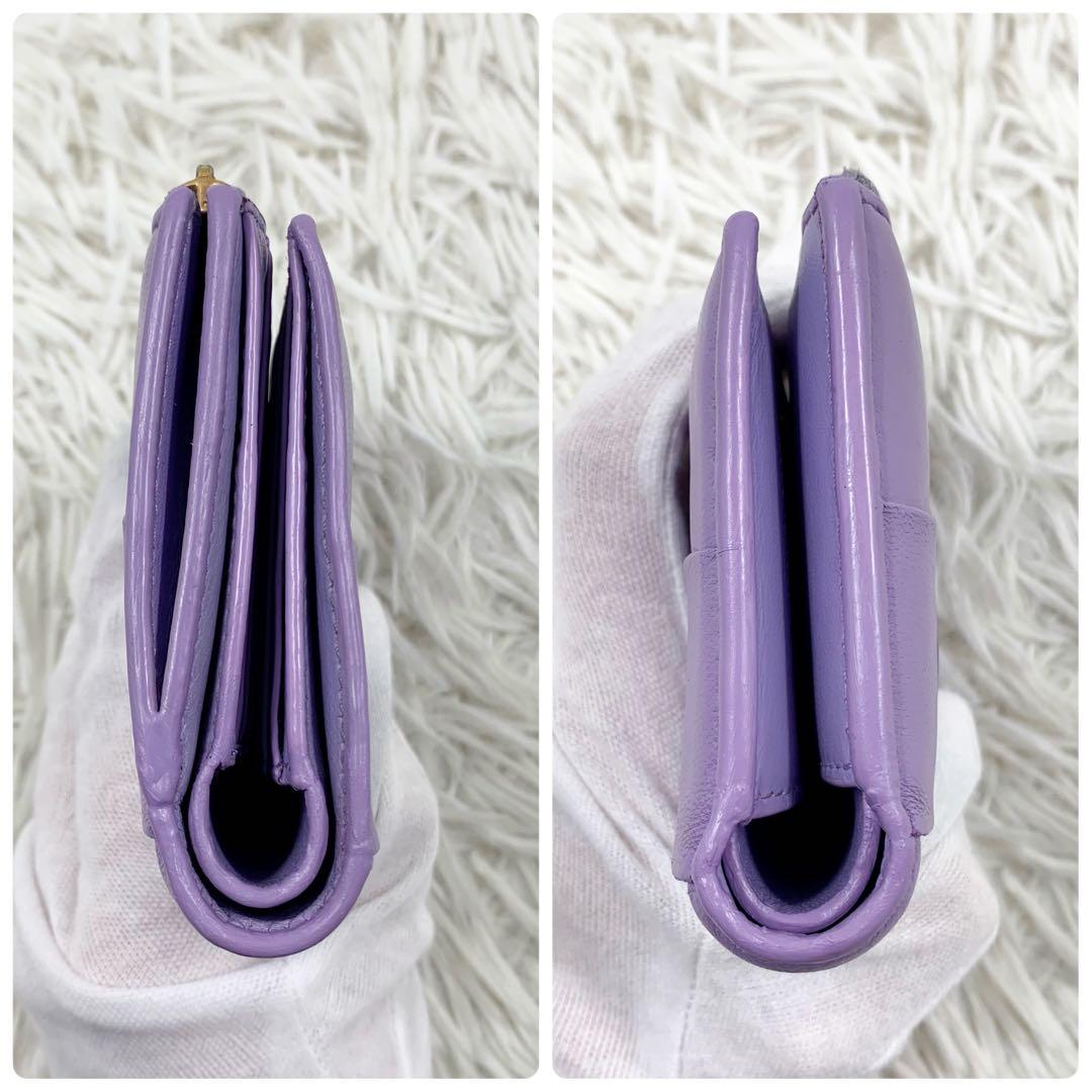 【✨美品✨】ボッテガヴェネタ カセット 二つ折り財布 パープル RFID搭載