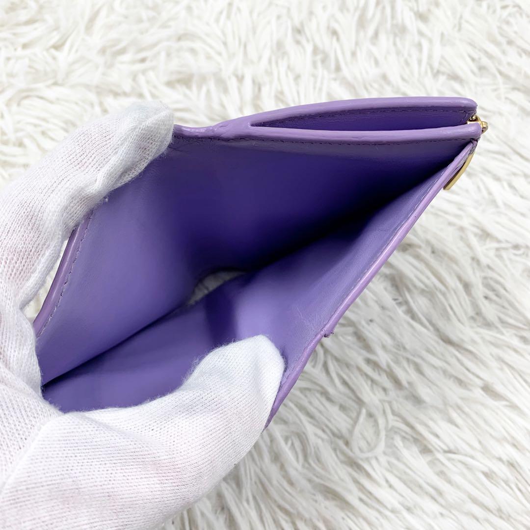 【✨美品✨】ボッテガヴェネタ カセット 二つ折り財布 パープル RFID搭載