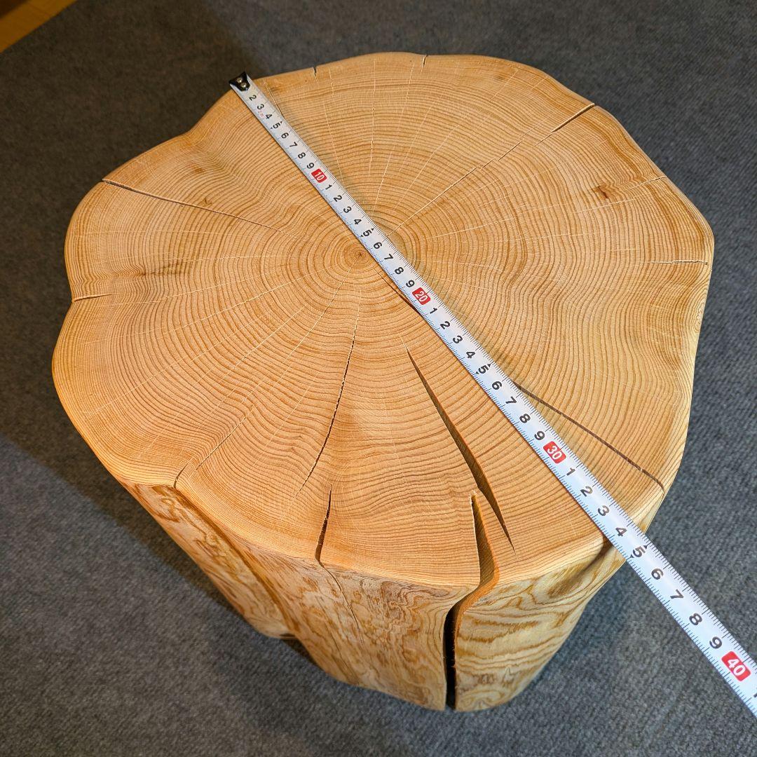 天然ヒバ　切り株　丸太　椅子　スツール　テーブル　高さ約38㎝