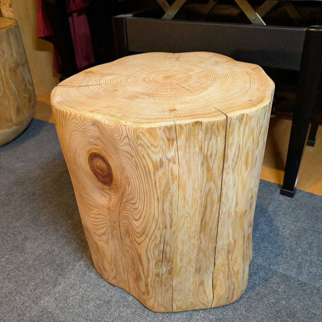 天然ヒバ　切り株　丸太　椅子　スツール　テーブル　高さ約38㎝