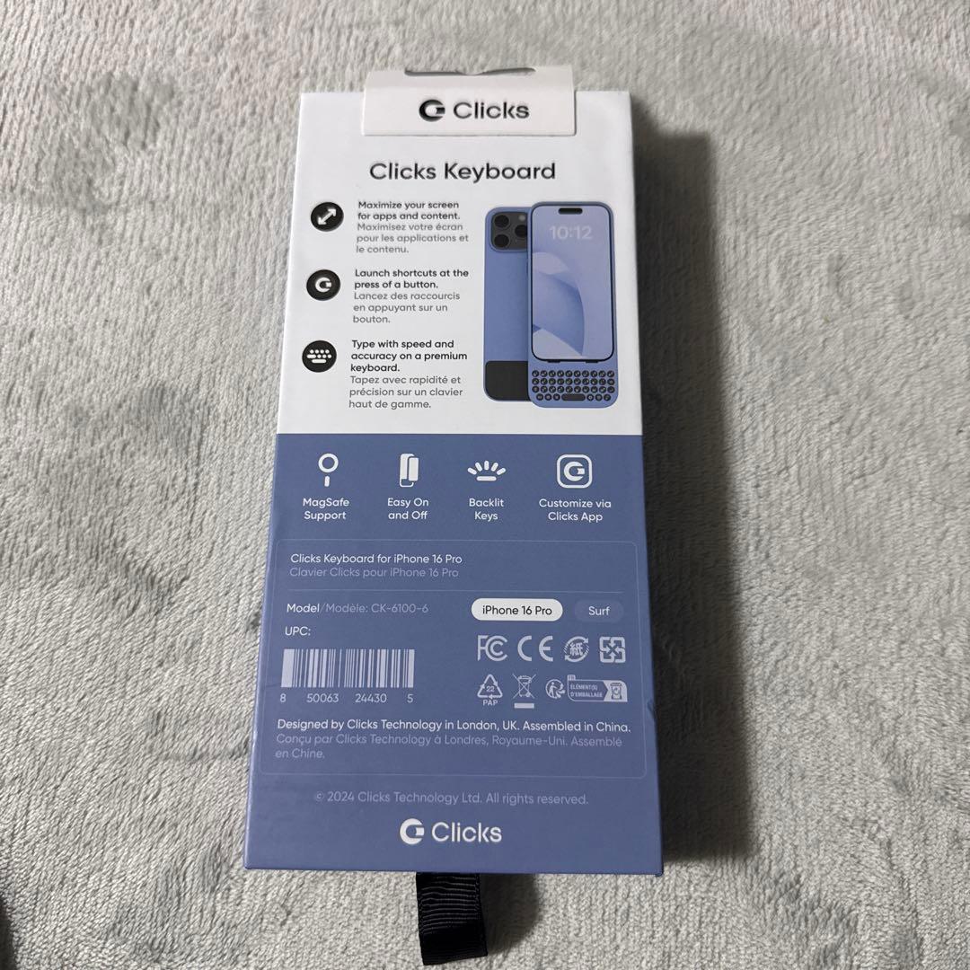 iPhoneアクセサリー Clicks Keyboard iPhone 16Pro blue