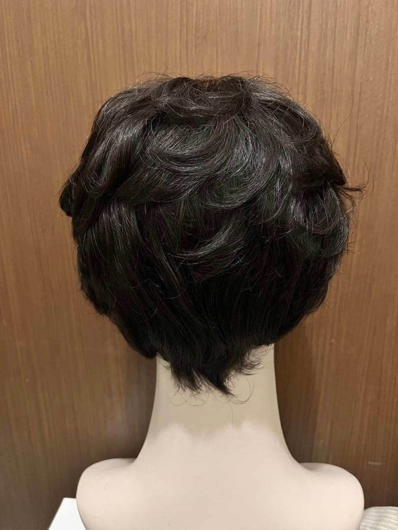 ☆気品人毛100% つむじ部分手植え ショートウィッグN890