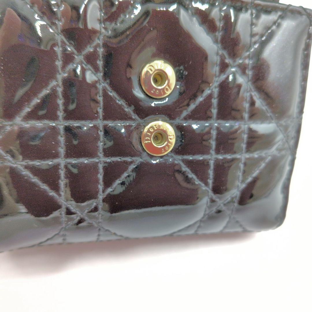 ディオール　エナメル　ロータスウォレット　カナージュ　財布