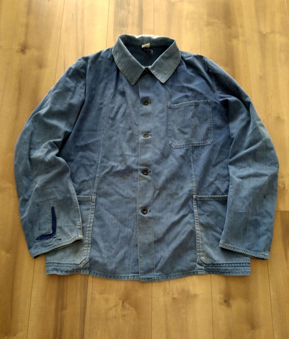 フレンチワークジャケット ヘリンボーン カバーオール ビンテージ ヴィンテージ