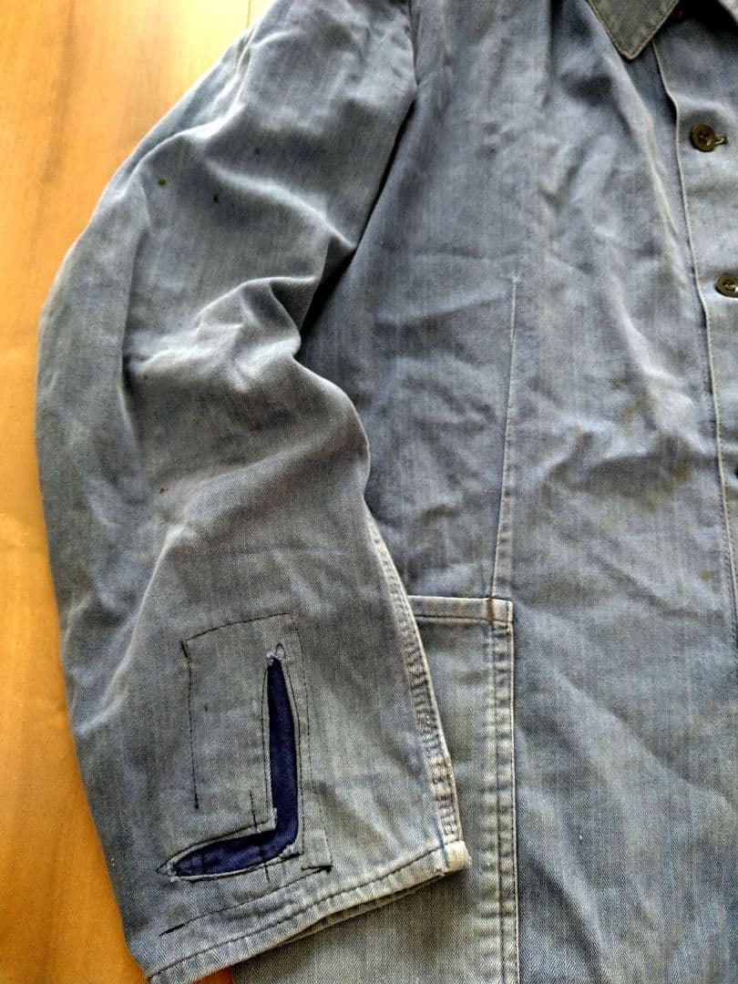 フレンチワークジャケット ヘリンボーン カバーオール ビンテージ ヴィンテージ