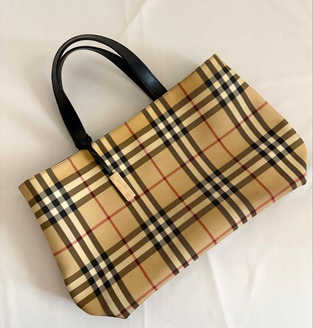 【BURBERRY LONDON】ノバチェック PVC ロゴ金具 底鋲