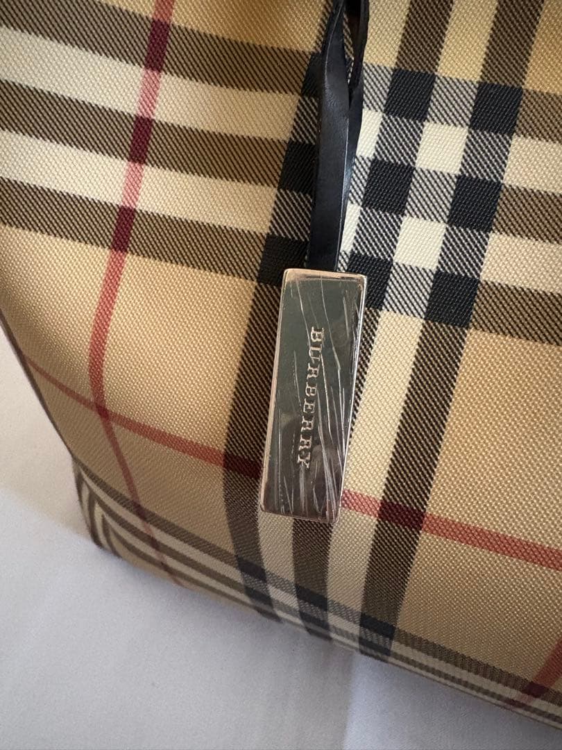 【BURBERRY LONDON】ノバチェック PVC ロゴ金具 底鋲