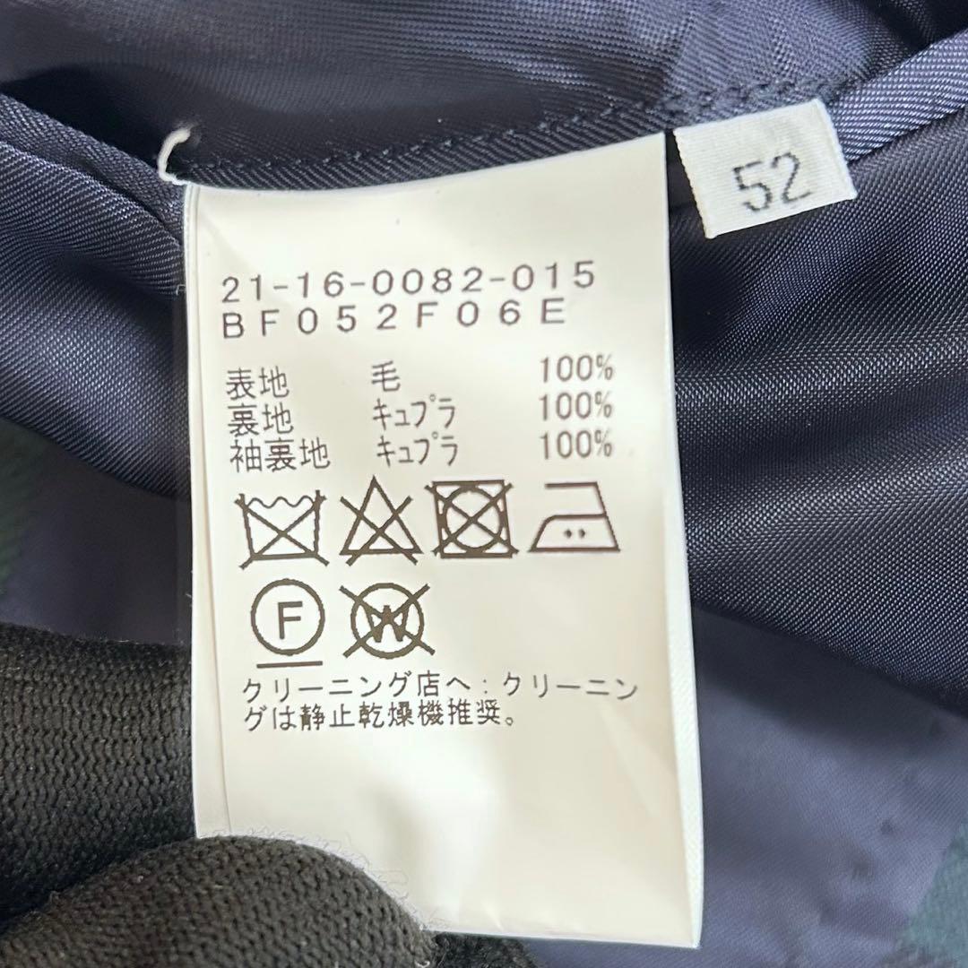 BEAMS F ビームスエフ チェック柄 テーラードジャケット 段返り 52