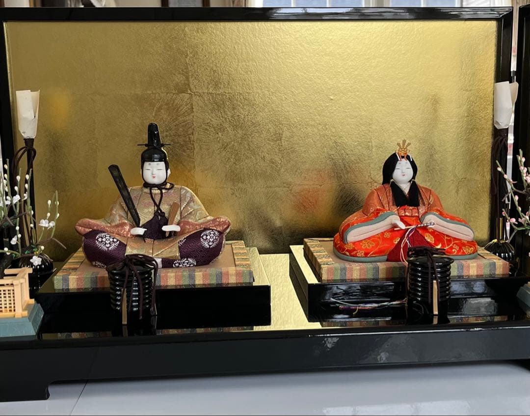 最終お値引き❗️伝統的雛人形・ひな人形・木目込・一秀作・葵雛・親王飾り・屏風台座