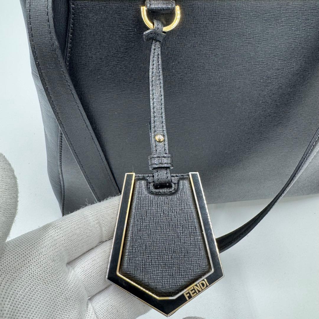 フェンディ トゥージュール レザー トート ショルダーバッグ ビジネスバッグ 黒