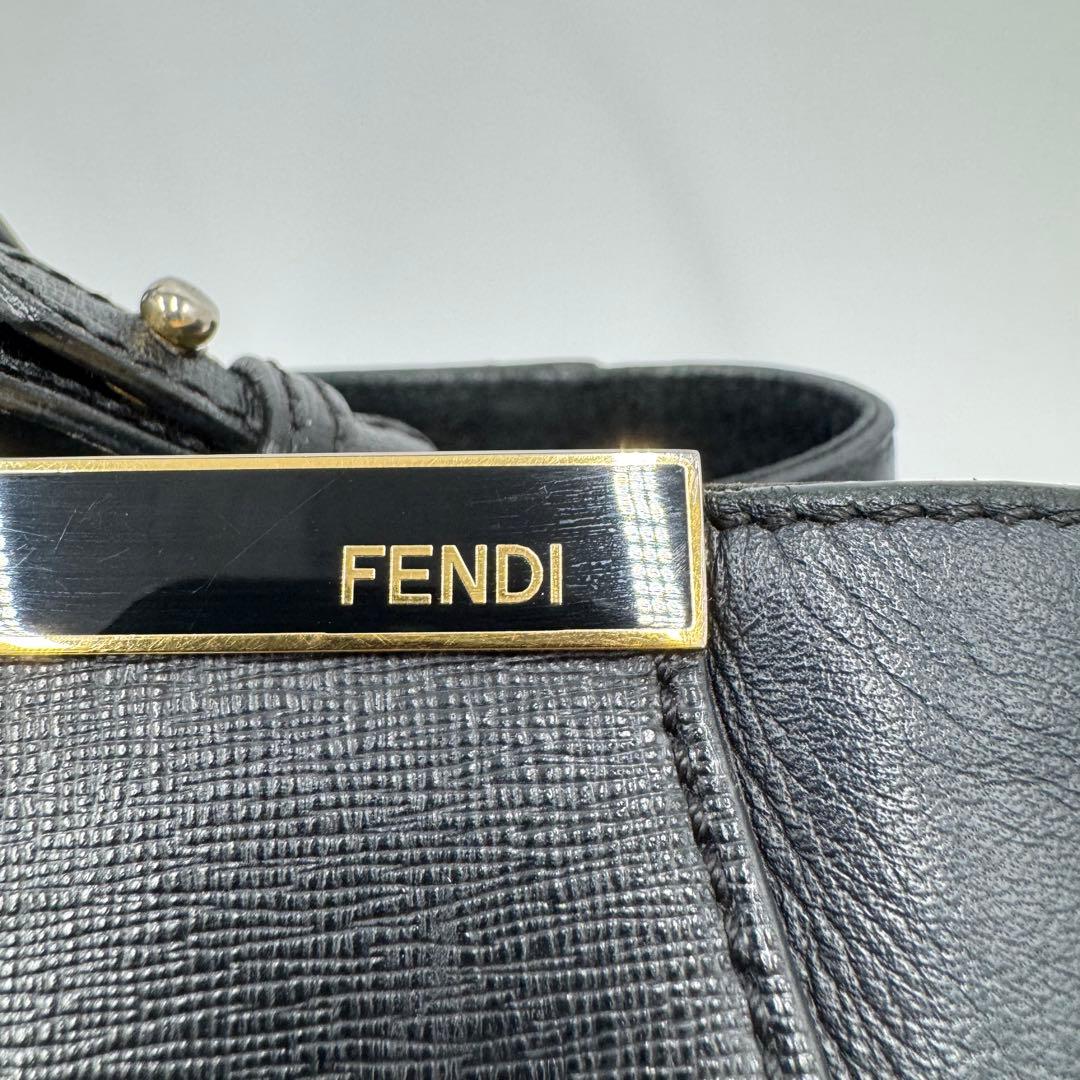 フェンディ トゥージュール レザー トート ショルダーバッグ ビジネスバッグ 黒