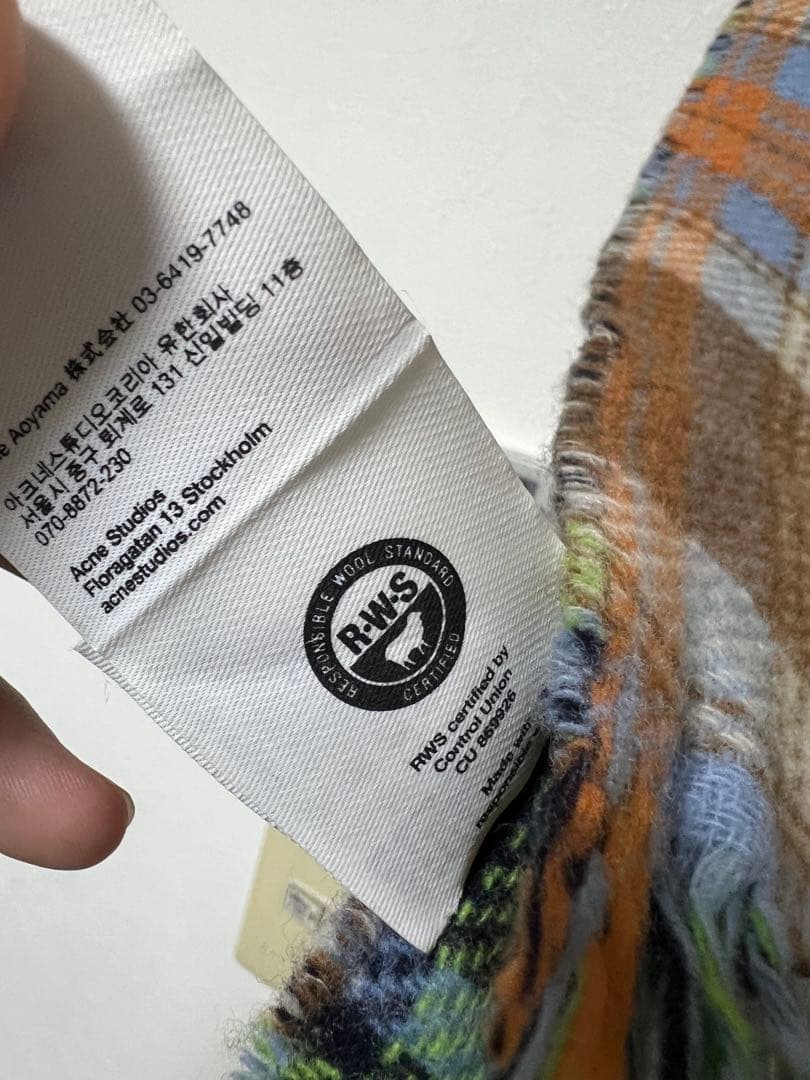 Acne Studios チェック柄マフラー 230x38cm