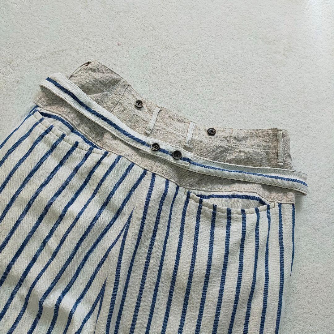 KAPITAL　3サイズ　ヘリンボーン地　ストライプ柄　ピエロパンツ