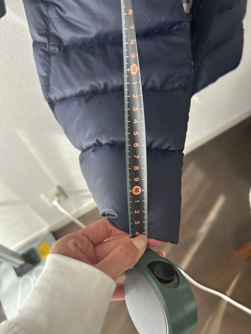 バーバリーダウンコート　ベルト欠損　取り外し可のフード付き　レディースM 紺