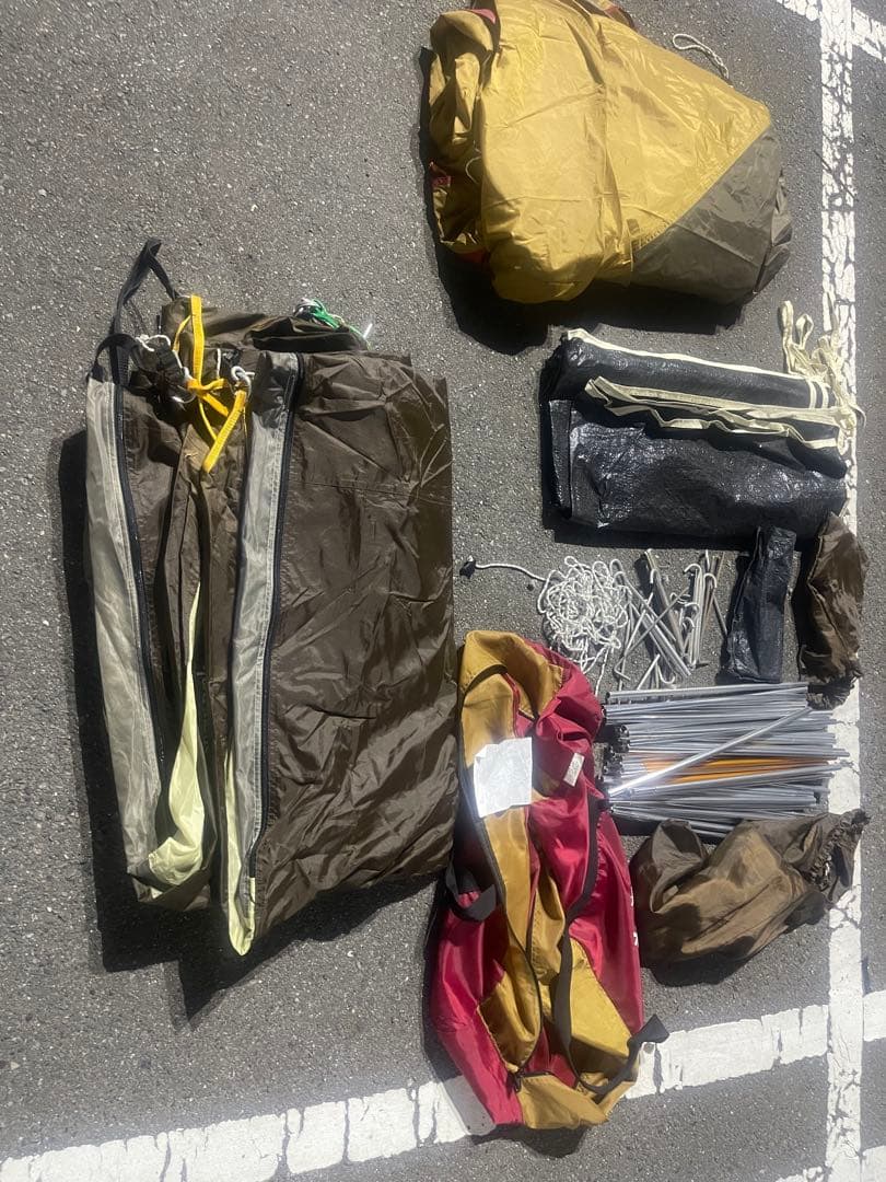  peak キャンプテント 赤/黄