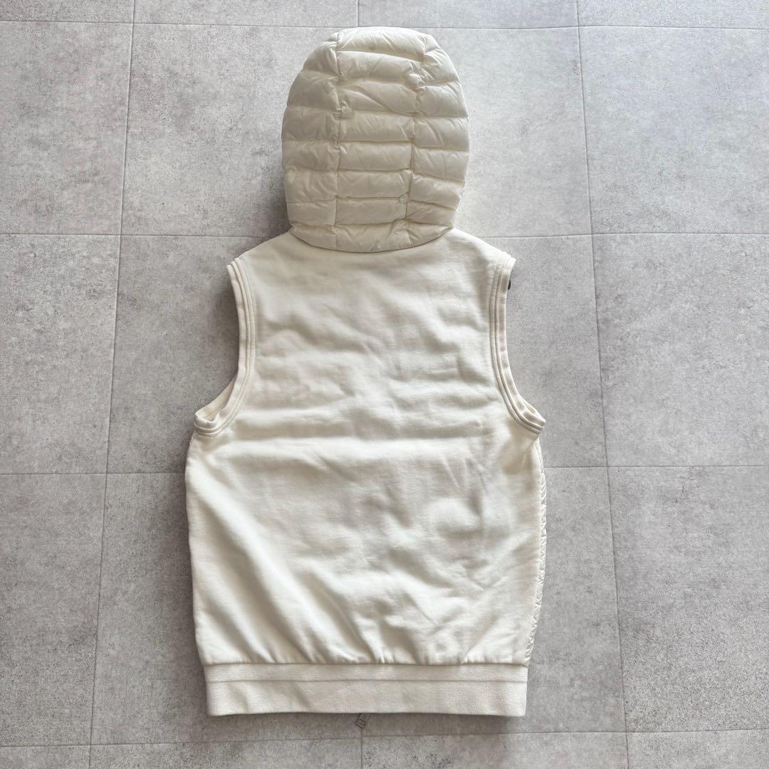 モンクレール　ダウンベスト　MAGLIA　ロゴワッペン　白　S　ニット切替