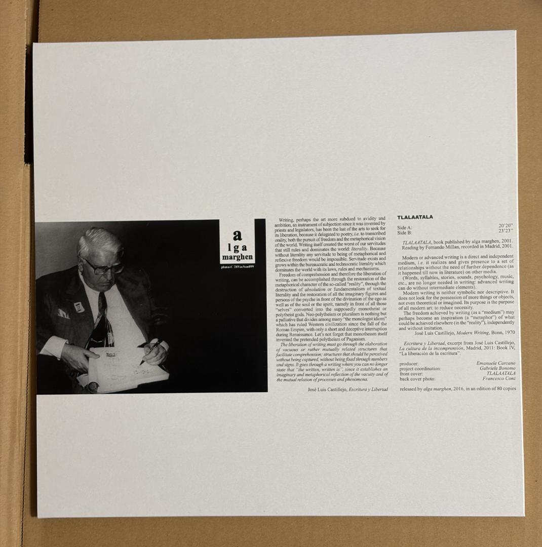 洋楽 LP+Book Jose Luis Castillejo Tlalaatala