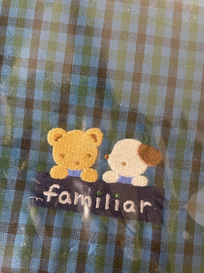 新品☆Familiar☆母子手帳カバー☆緑色チェック柄☆