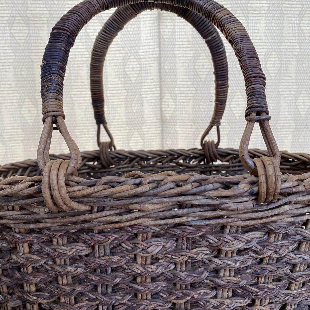 美品　国産　あけび　かごバック