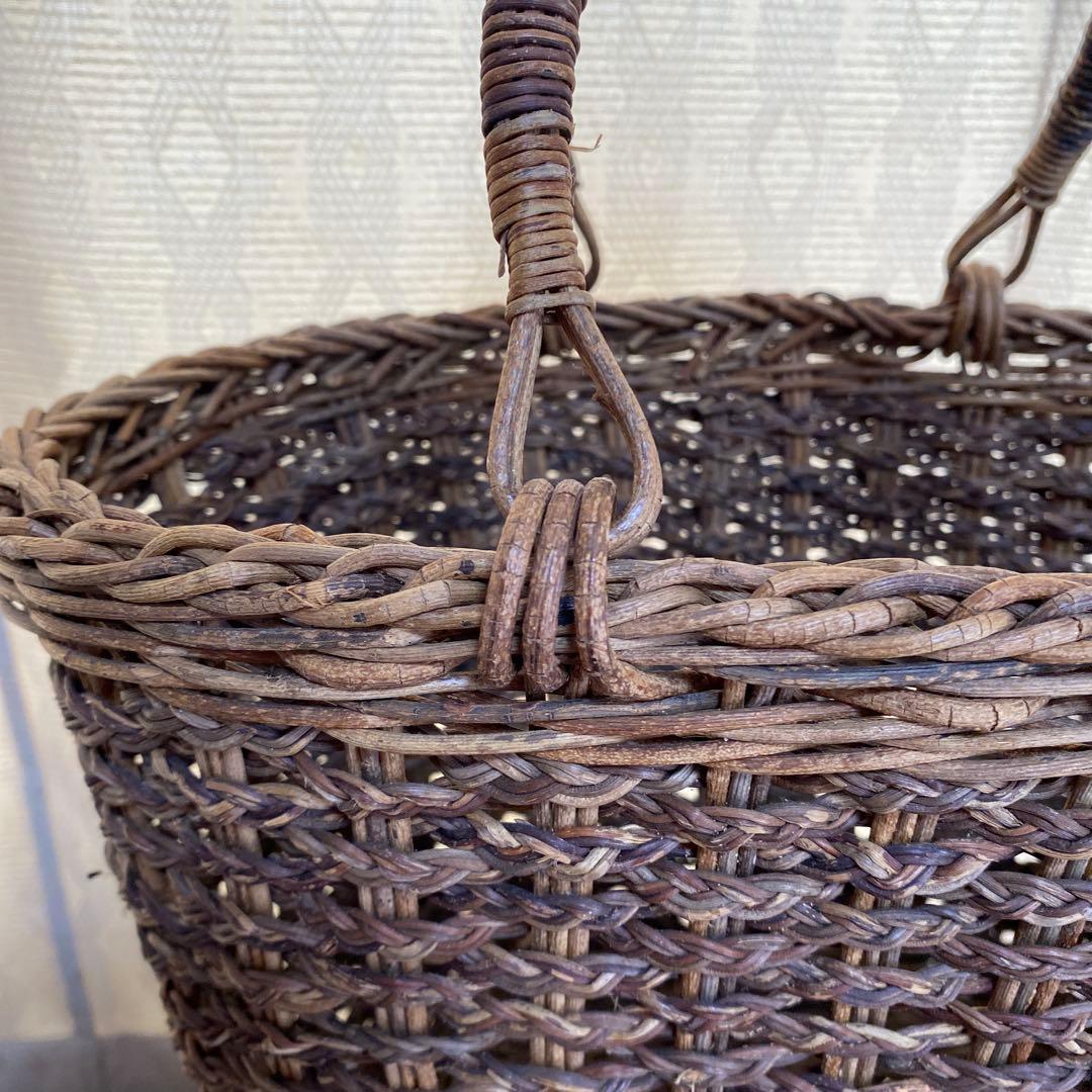 美品　国産　あけび　かごバック