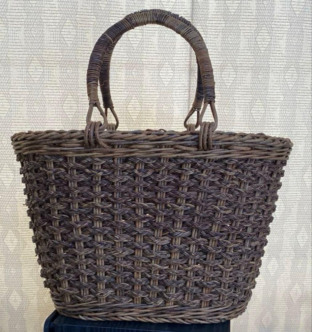 美品　国産　あけび　かごバック