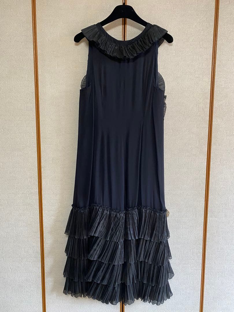 『美品』DRIES VAN NOTEN フリルノースリーブワンピースドレス