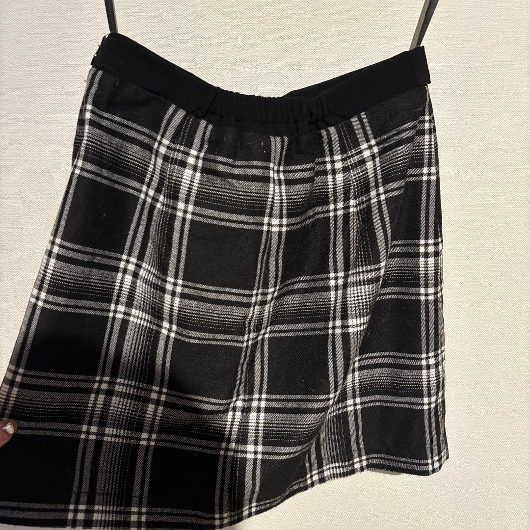 glossy チェック×レザーセットアップキャバドレス S