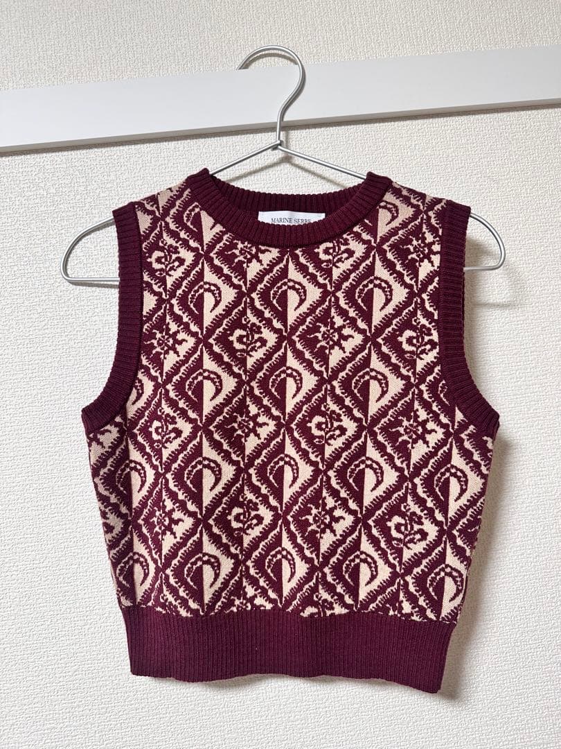 Marine serre ノースリーブニットベスト