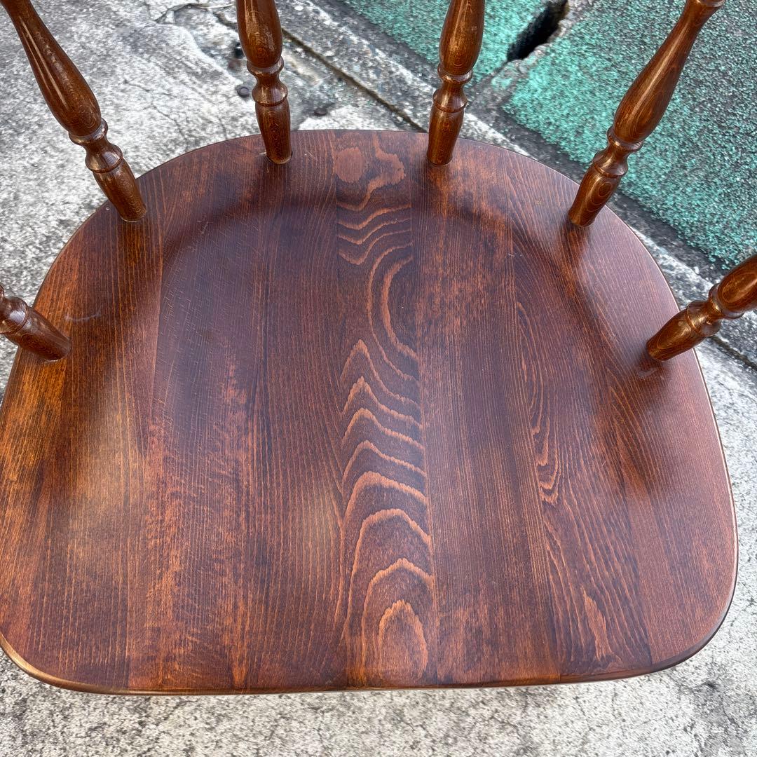 飛騨産業 キツツキ アームチェア 持ち手 ろくろ脚 ヴィンテージ③