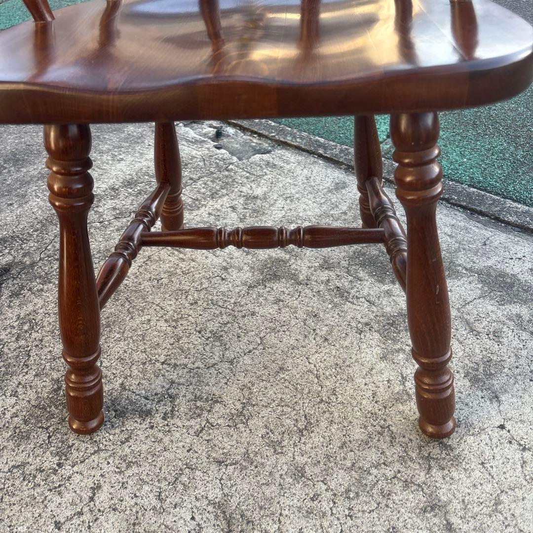 飛騨産業 キツツキ アームチェア 持ち手 ろくろ脚 ヴィンテージ③