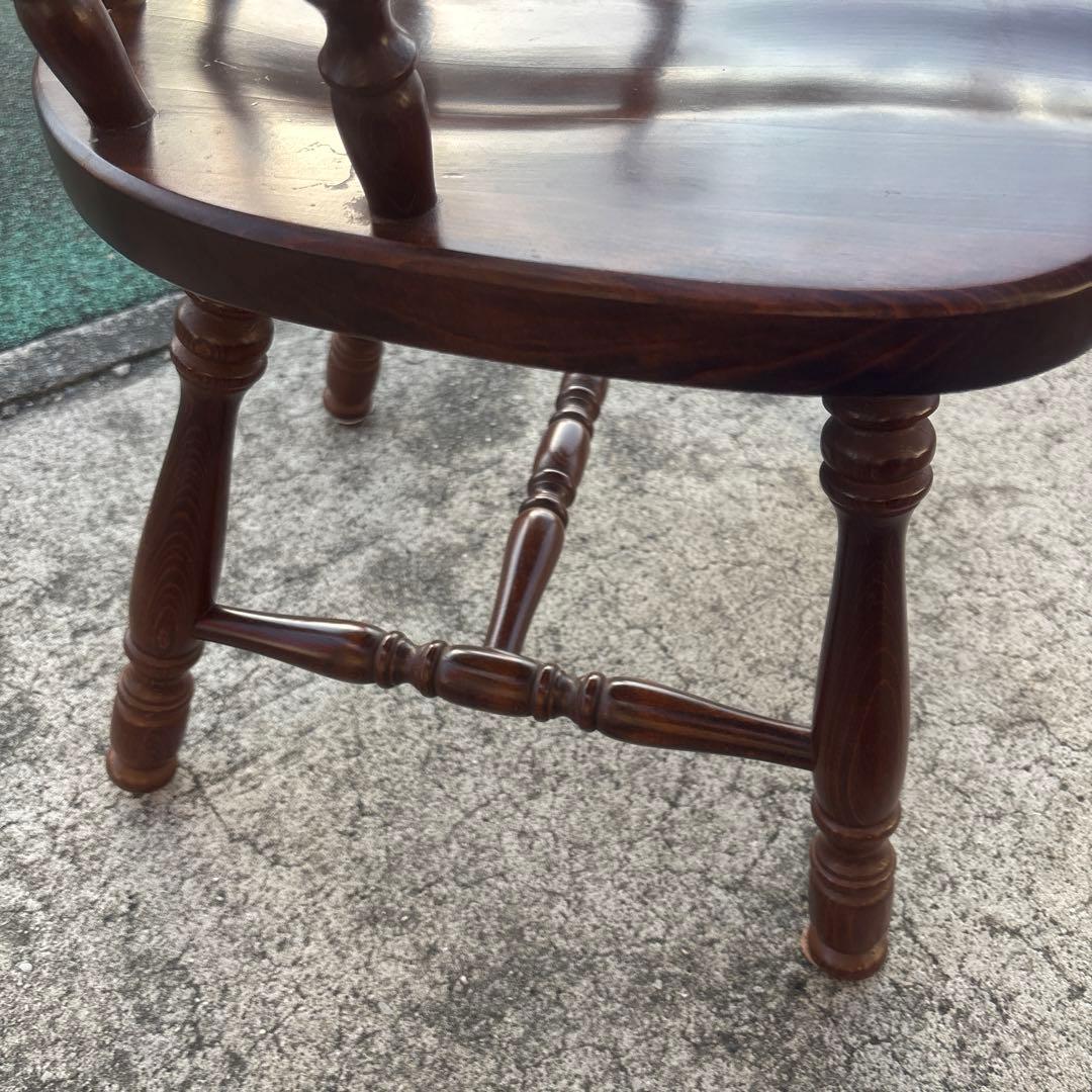 飛騨産業 キツツキ アームチェア 持ち手 ろくろ脚 ヴィンテージ③