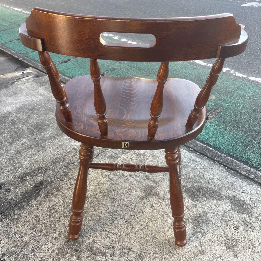 飛騨産業 キツツキ アームチェア 持ち手 ろくろ脚 ヴィンテージ③