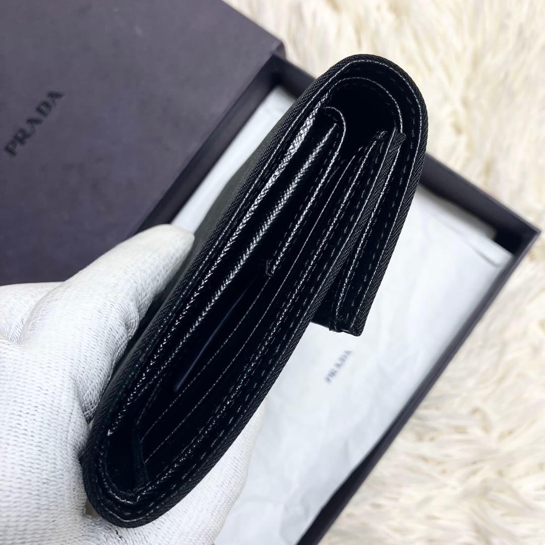 【未使用級】 プラダ ナイロン サフィアーノ 三つ折り 三角プレート