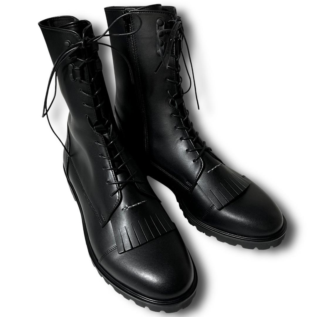 28cm ソフトハイフン SAKIAS 5-LES レザーブーツ ブラック