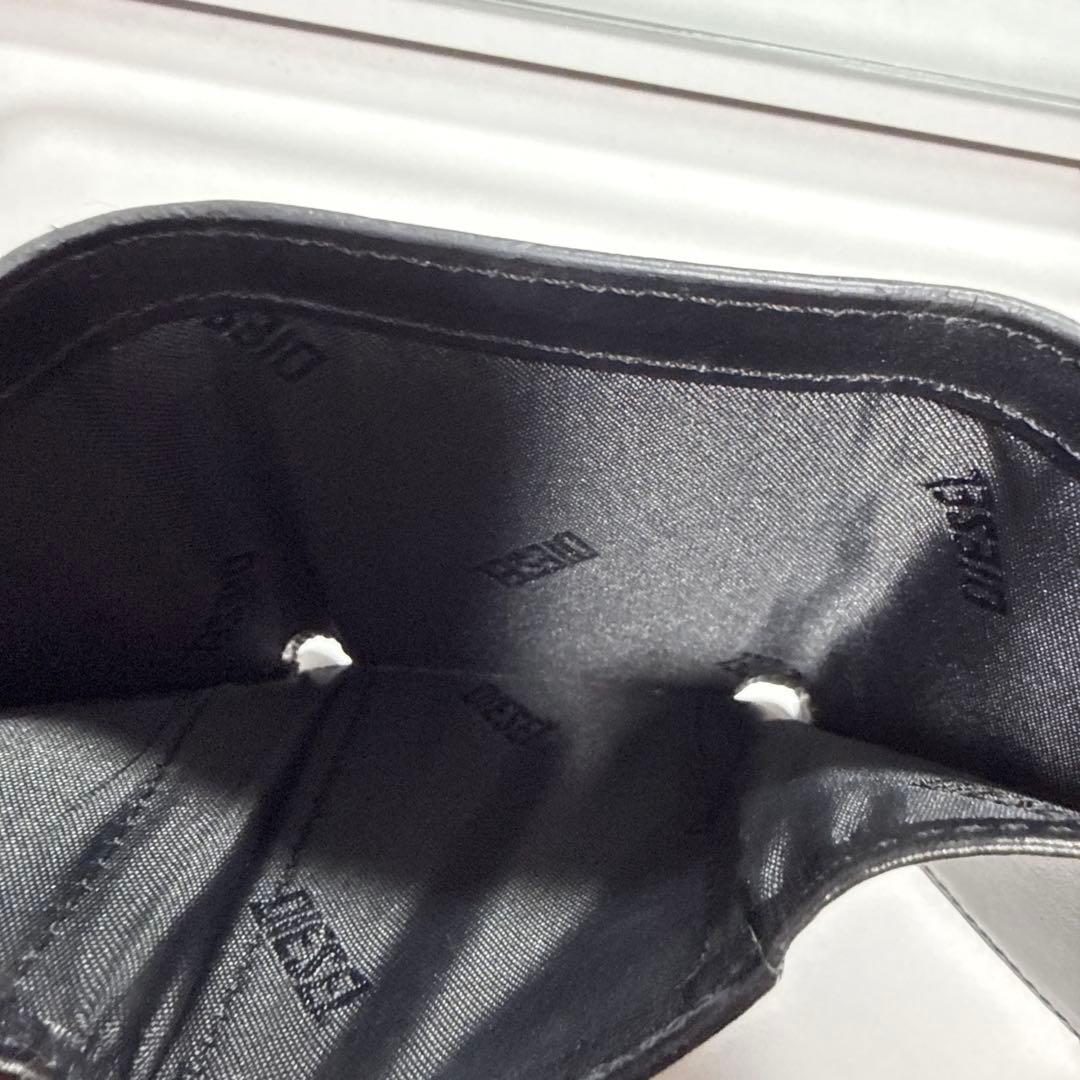 DIESEL ブラックレザー 三つ折り財布