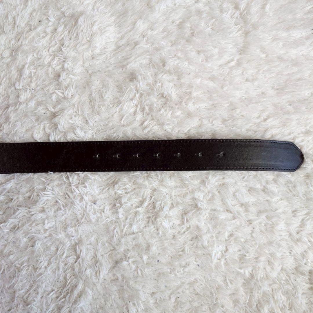 グッチ インターロッキング シルバー バックル レザー ベルト ブラック メンズ