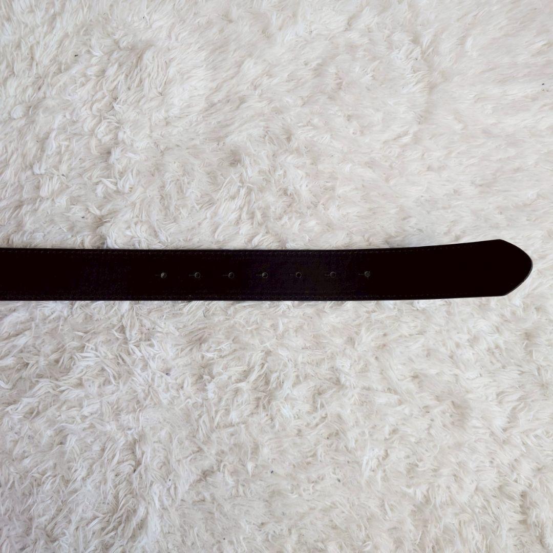 グッチ インターロッキング シルバー バックル レザー ベルト ブラック メンズ