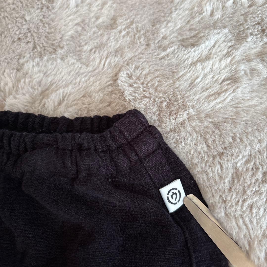 【美品】うなぎの寝床 ブラック 起毛 パンツL ユニセックス 日本製