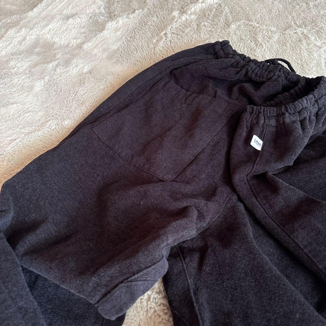 【美品】うなぎの寝床 ブラック 起毛 パンツL ユニセックス 日本製