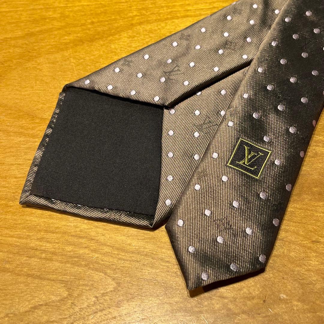 Louis Vuitton ブラウン ドット柄 ネクタイ