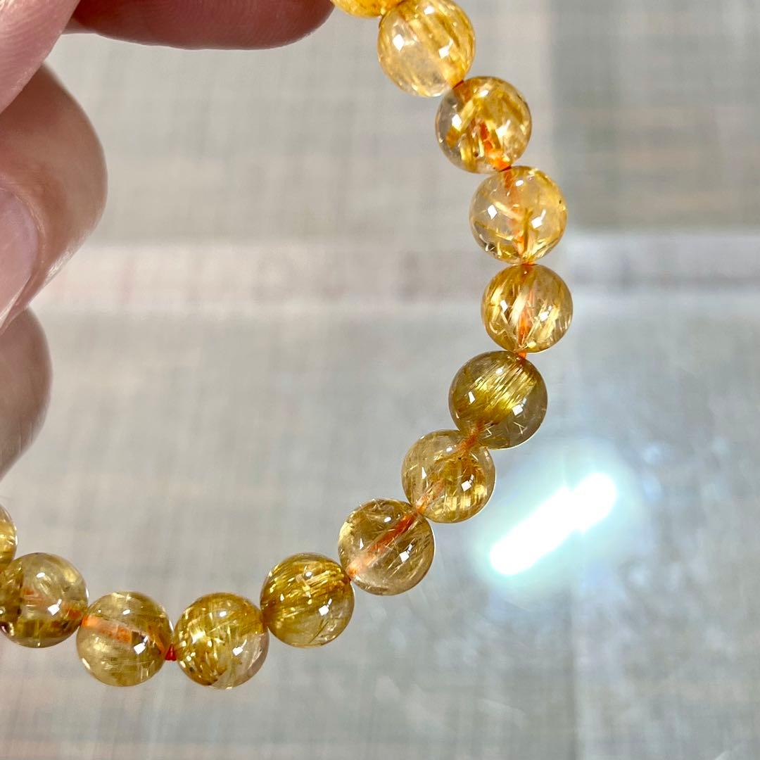 針美しさと透明度抜群　高品質　タイチンゴールドルチルブレスレット　1