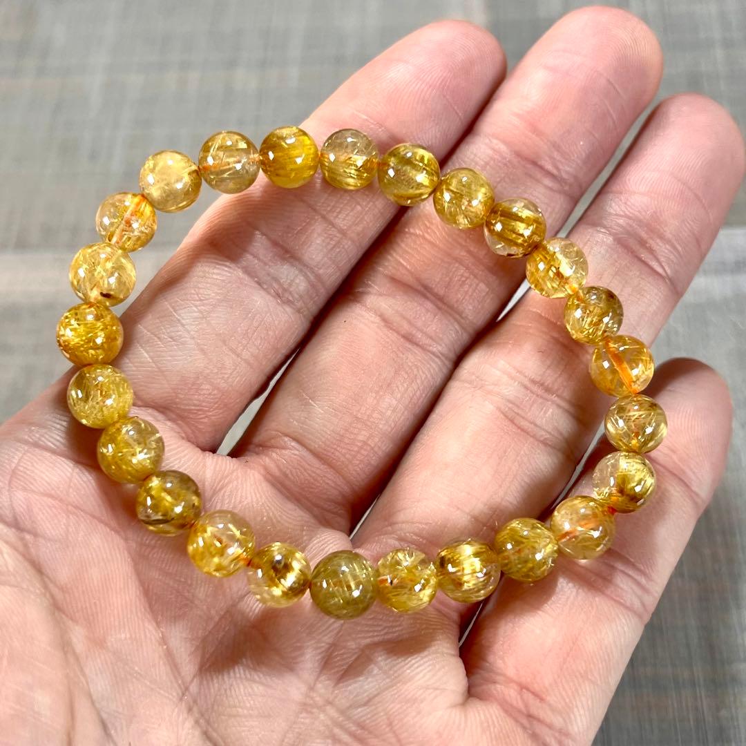 針美しさと透明度抜群　高品質　タイチンゴールドルチルブレスレット　1