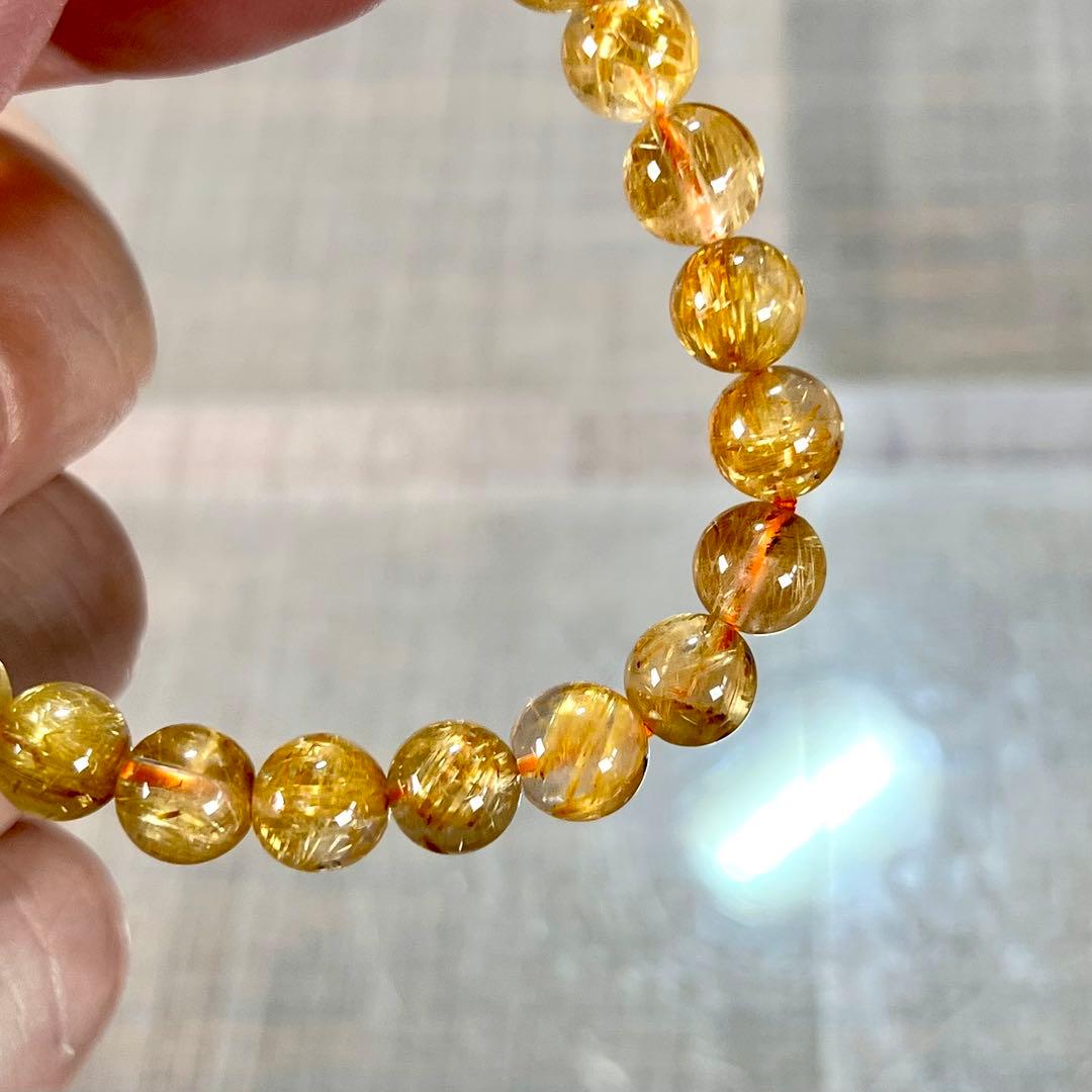 針美しさと透明度抜群　高品質　タイチンゴールドルチルブレスレット　1
